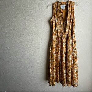 Anthropology HD in Paris Sleeveless Golden Midi Dress